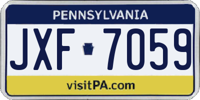 PA license plate JXF7059