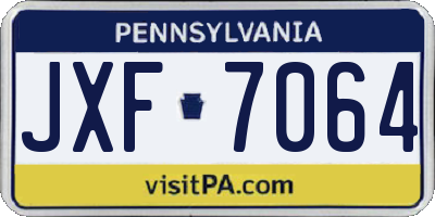 PA license plate JXF7064
