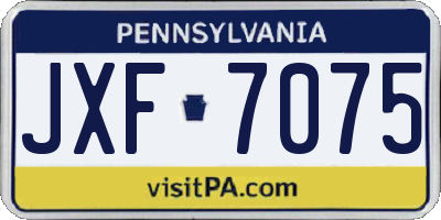 PA license plate JXF7075