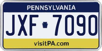 PA license plate JXF7090