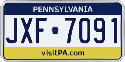 PA license plate JXF7091