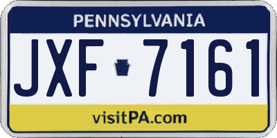 PA license plate JXF7161