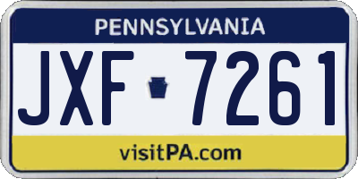 PA license plate JXF7261
