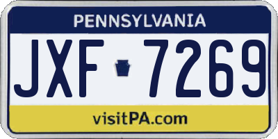 PA license plate JXF7269