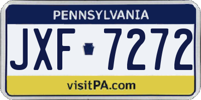 PA license plate JXF7272