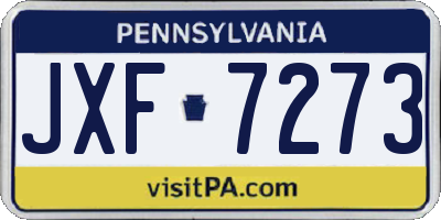 PA license plate JXF7273