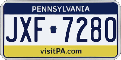 PA license plate JXF7280