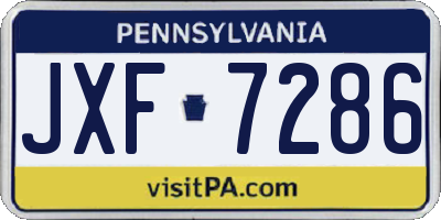 PA license plate JXF7286