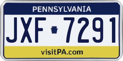 PA license plate JXF7291