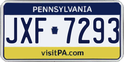 PA license plate JXF7293