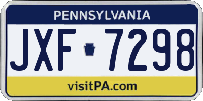 PA license plate JXF7298
