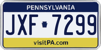 PA license plate JXF7299