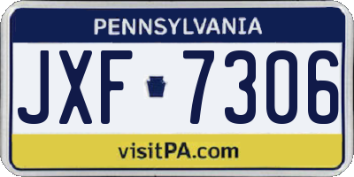 PA license plate JXF7306