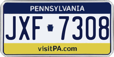 PA license plate JXF7308