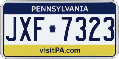 PA license plate JXF7323