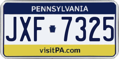 PA license plate JXF7325