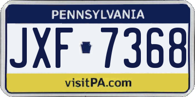 PA license plate JXF7368