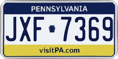 PA license plate JXF7369