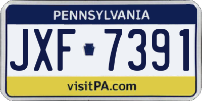 PA license plate JXF7391