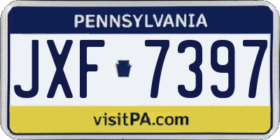 PA license plate JXF7397