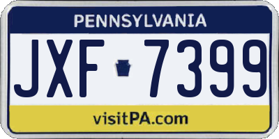 PA license plate JXF7399