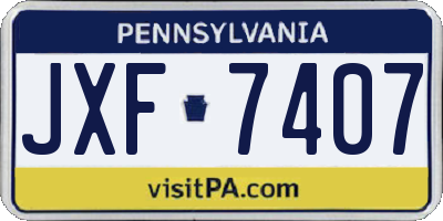 PA license plate JXF7407