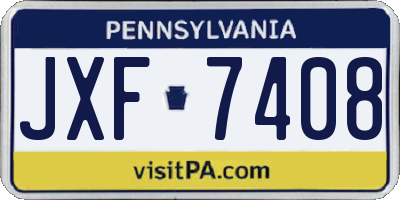 PA license plate JXF7408