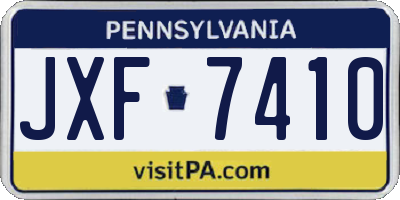 PA license plate JXF7410