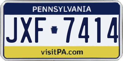 PA license plate JXF7414