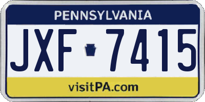 PA license plate JXF7415