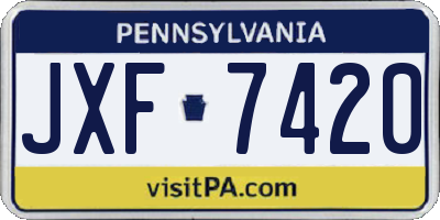 PA license plate JXF7420