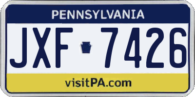 PA license plate JXF7426