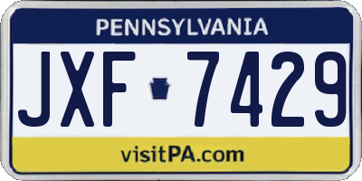 PA license plate JXF7429