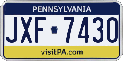 PA license plate JXF7430