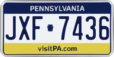 PA license plate JXF7436