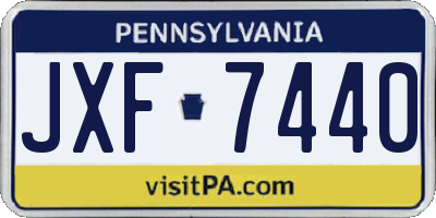 PA license plate JXF7440