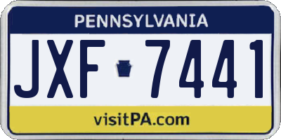 PA license plate JXF7441