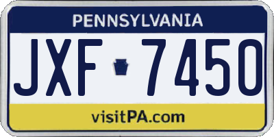 PA license plate JXF7450
