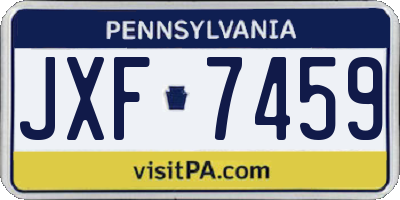 PA license plate JXF7459