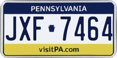 PA license plate JXF7464