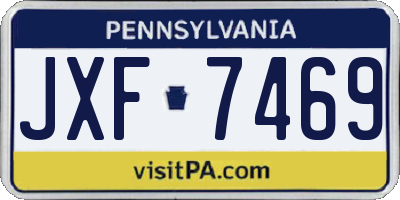 PA license plate JXF7469