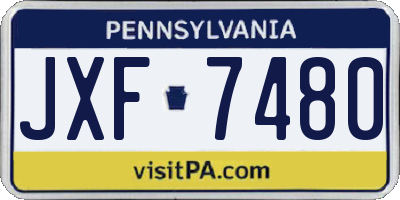 PA license plate JXF7480