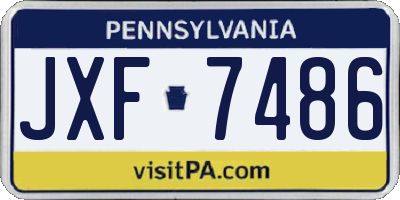 PA license plate JXF7486