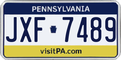PA license plate JXF7489