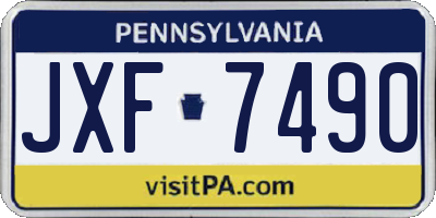 PA license plate JXF7490