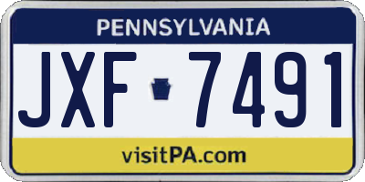 PA license plate JXF7491
