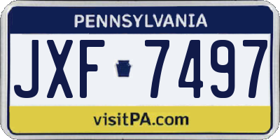 PA license plate JXF7497