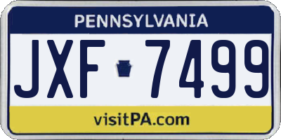 PA license plate JXF7499