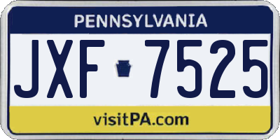 PA license plate JXF7525