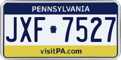 PA license plate JXF7527